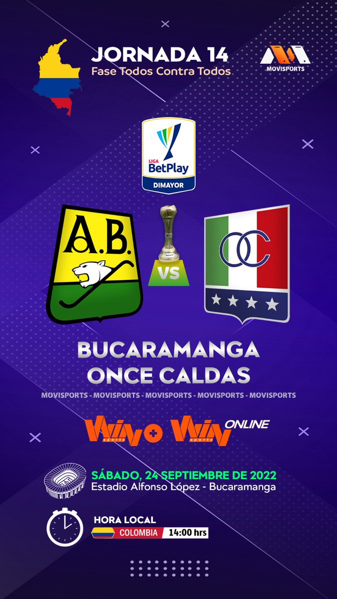 HOY 📺▶#LALIGAxWIN @ABucaramanga 🆚 @oncecaldas Relata:🎙️ @tavocontacto Comenta:🎙️ @ReneWedeking y @SergioAGalvanR 📺💻📱▶ @WinSportsTV ➕ @WinSportsOnline #FutbolColombiano #LigaBetplayDimayor ⚽🇨🇴🏆