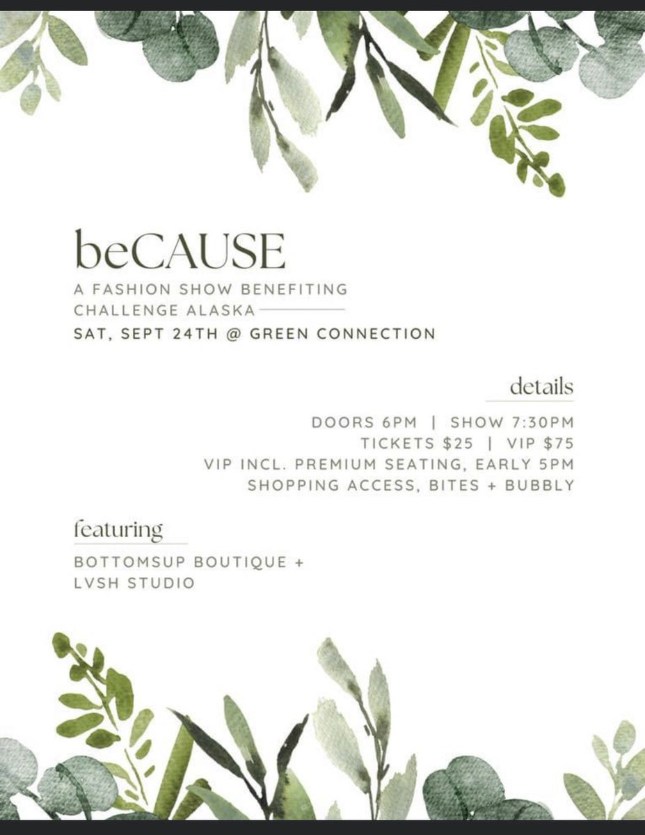 907NEEDYONE's tweet photo. BeCAUSE fashion show ! #fashionshow #alaska #saturdaynight #bottomsupboutique #greenconnection #fundraiser #challengealaska #lvshstudio https://t.co/0bh9rygZVL