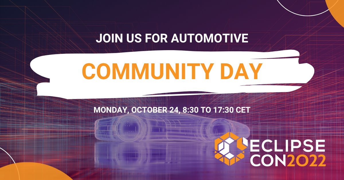 SDVeclipse's tweet photo. Are you interested in #AutomotiveOS? The Automotive Community Day at @EclipseCon 2022 will include #SoftwareDefinedVehicle, @OpenADx, @open_mobility, #openMDM and #openPASS working groups. Join the conversation by registering: https://t.co/CSUhNSHxCN https://t.co/Rr2vHe4exG