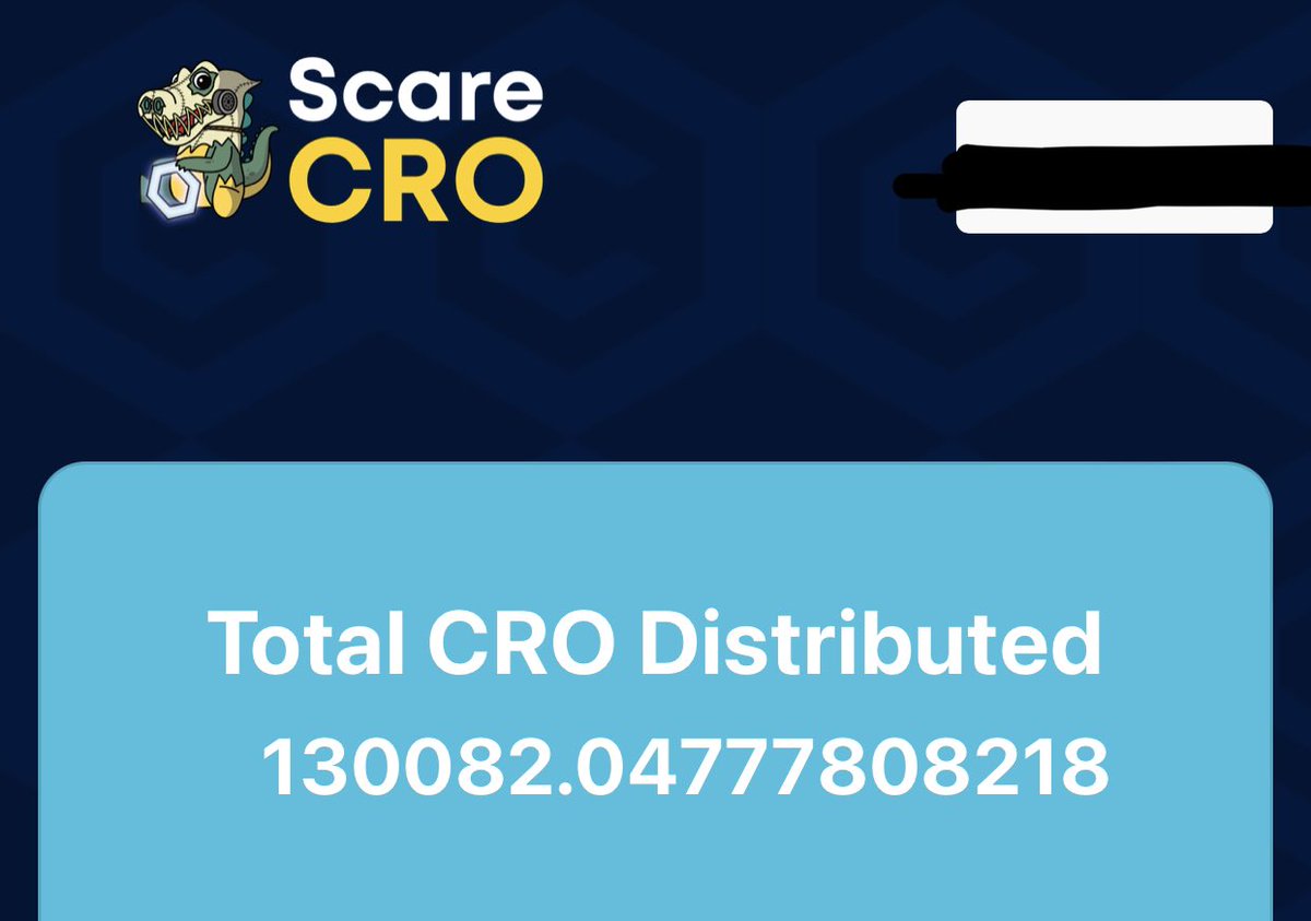 We have now distributed over 130k CRO back to holders!!! 💪 #scro #ScareCRO #cro #crofam $scro
