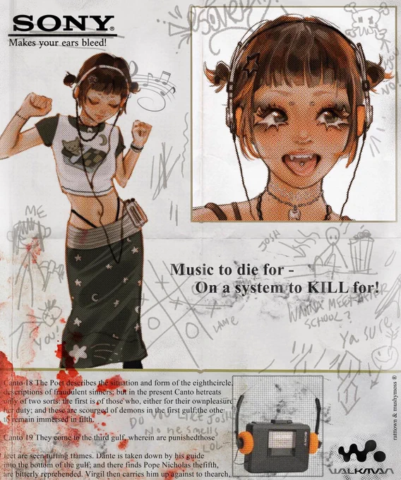my art made into a sony ad by @mushymoss_ :) these headphones suck btw 