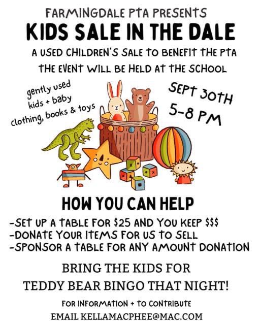 FarmingdalePta's tweet photo. This Friday, September 30th come shop with us! https://t.co/EG31eYbYV7