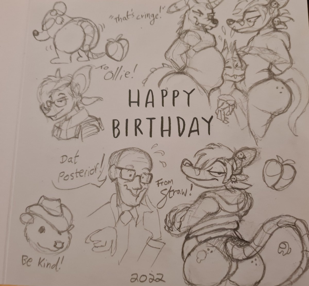 Woah some cool (and horny) traditional doodles in my birthday card done by <a href="/StrawBat/">Straw Bat🥤🦇🔞</a> 💖

Featuring their OC and <a href="/Tanner_ADC/">Tanner</a>
