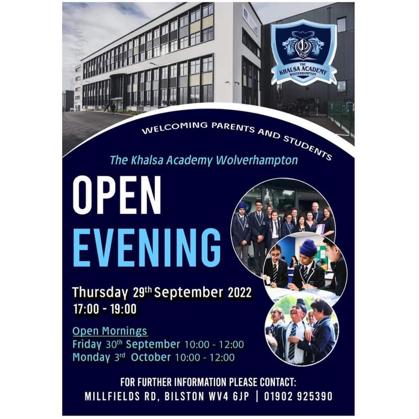 We look forward to meeting you all so please come and join us at our open evening! #tkaw #wolverhampton #openevening #school #transition #progress #success #chardikala #values #sikhethos