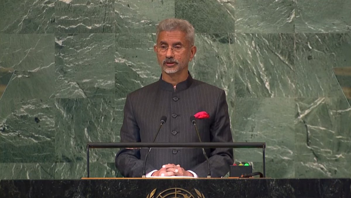 Indian ForMin @ UNGA: "as the Ukraine conflict continues...we are often asked whose side are we on.

&amp; our answer each time is straight &amp; honest: India is on the side of peace &amp; will remain firmly there. We are on the side that respects the UN charter &amp; its founding principles"