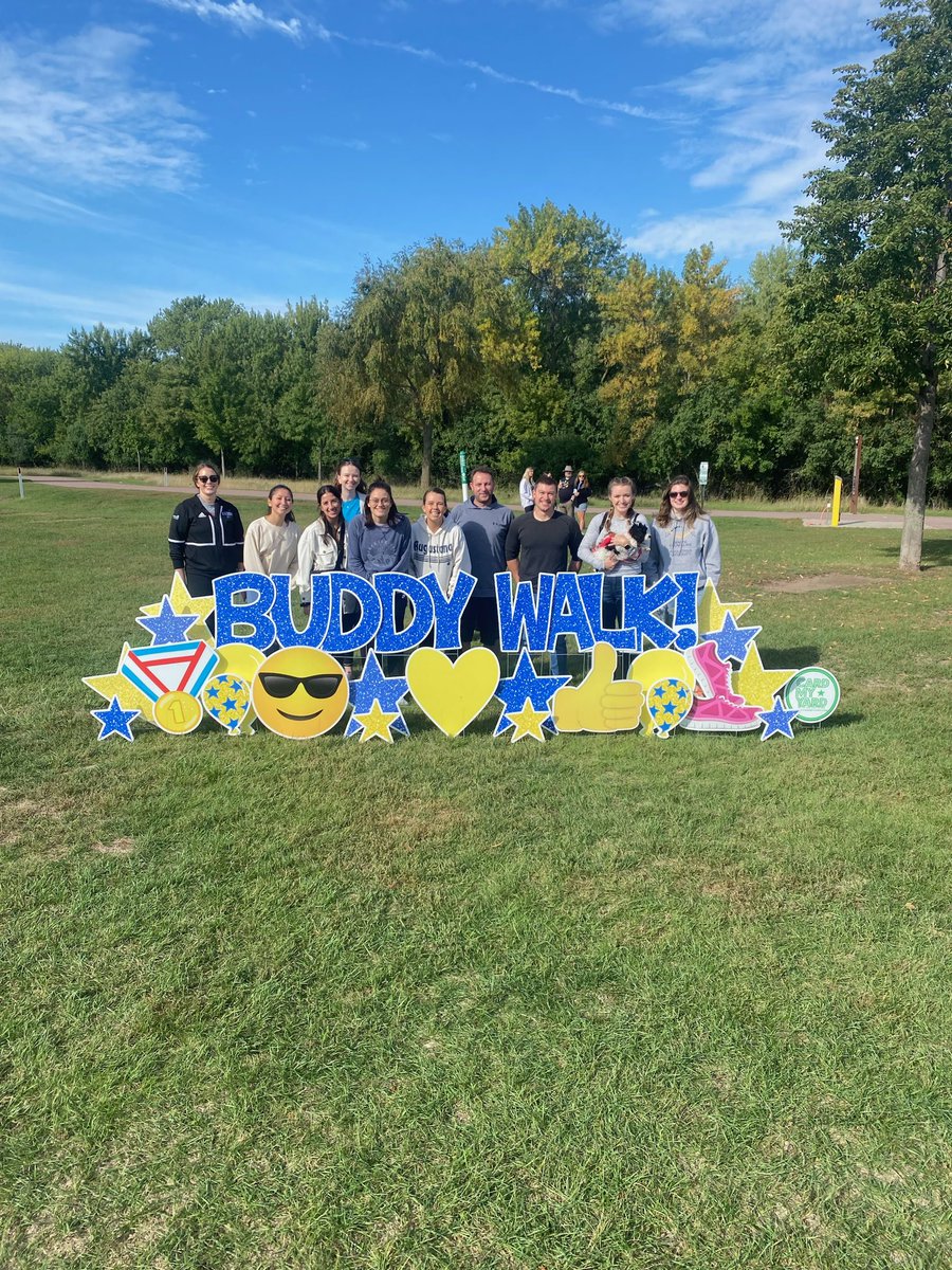 Some our our Sioux Falls students and faculty supporting the #SiouxFallsBuddyWalk today and helping to raise funds for local individuals who have Down syndrome and their families! #GeneChat #AdvocacyInAction