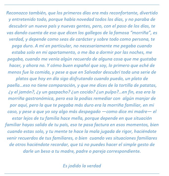 pedro_arcas's tweet photo. La morriña, esa gran presente cuando eres o has sido EXPATRIADO. (Expatriado, parte 1 Brasil. Capítulo 9) https://t.co/t8WXNt0De9