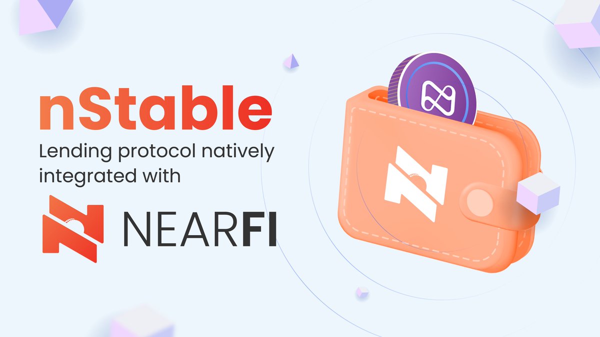 NearFi_Wallet's tweet photo. 🔥nStable lending protocol will be natively integrated on NearFi 🔥
👉nStable: The open liquidity stable coin swap and lending protocol on Near blockchain that allows the swap of stablecoins such as USDT, USDC, DAI, USN, and NAI
👉https://t.co/UX0wgc0GL9
#NearFiWallet #NEAR https://t.co/pTuPQT7yUS