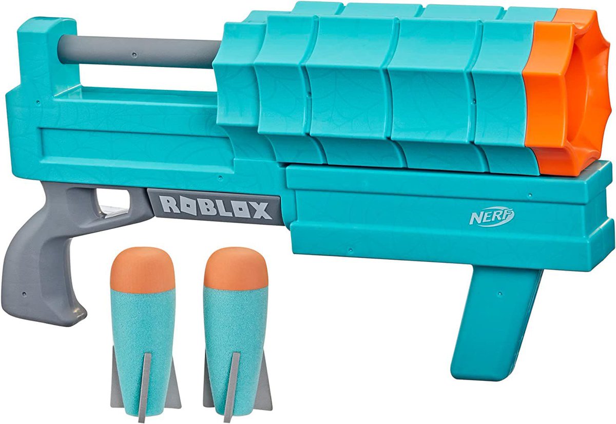 legitbreadd's tweet photo. New Nerf leak! 🕸️🦈 The Nerf Roblox Sharkbite Web Launcher - a triggerless pump action Missile Launcher. Anyone excited for this? (I'm not haha) #nerf #nerfblaster https://t.co/iDSvr3kCE9