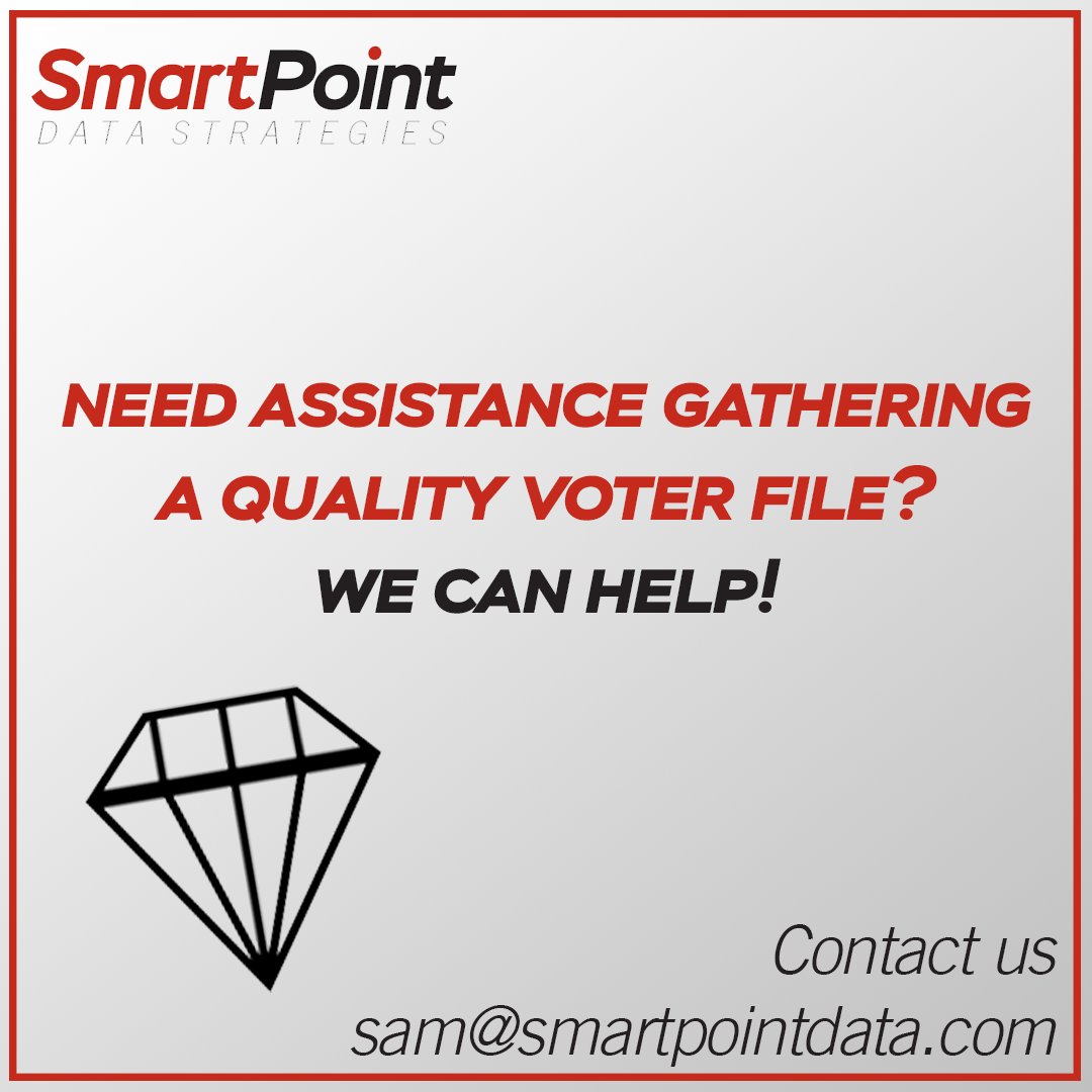 Do you have an upcoming election? Let us help get you on the right track with a quality voter file.

smartpointdata.com