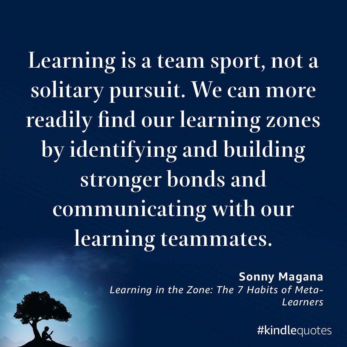 SteinbrinkLaura's tweet photo. “Learning is a team sport, not a solitary pursuit. We can more readily find our learning zones by identifying and building stronger bonds and communicating with our learning teammates.” @sonnymagana  This! #edchat #dbcbooks #k12 https://t.co/KeYbKJRpeN