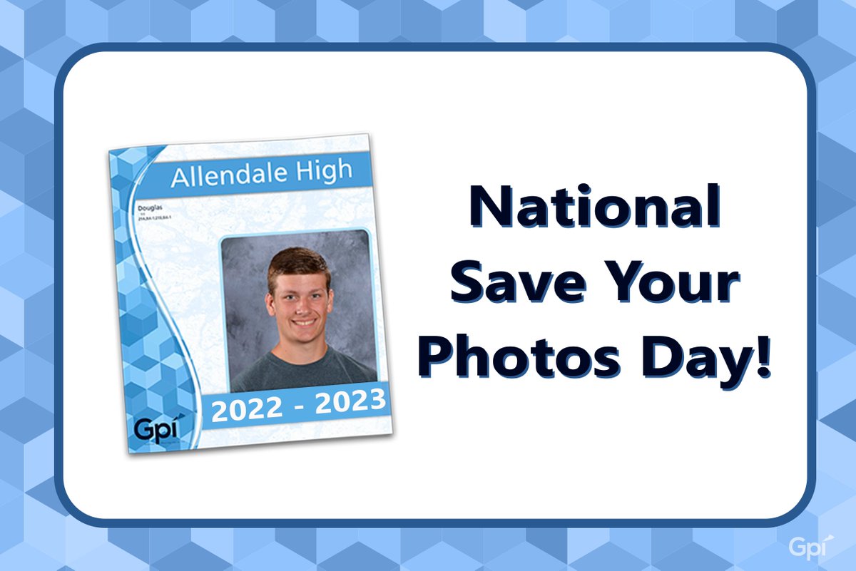 GeskusPhoto's tweet photo. Today is National Save Your Photos Day! Your GPI photos are delivered to you in a convenient booklet so you can keep each school year memories safe when you tuck them away in storage 📸 https://t.co/Ud9sFYl6ML