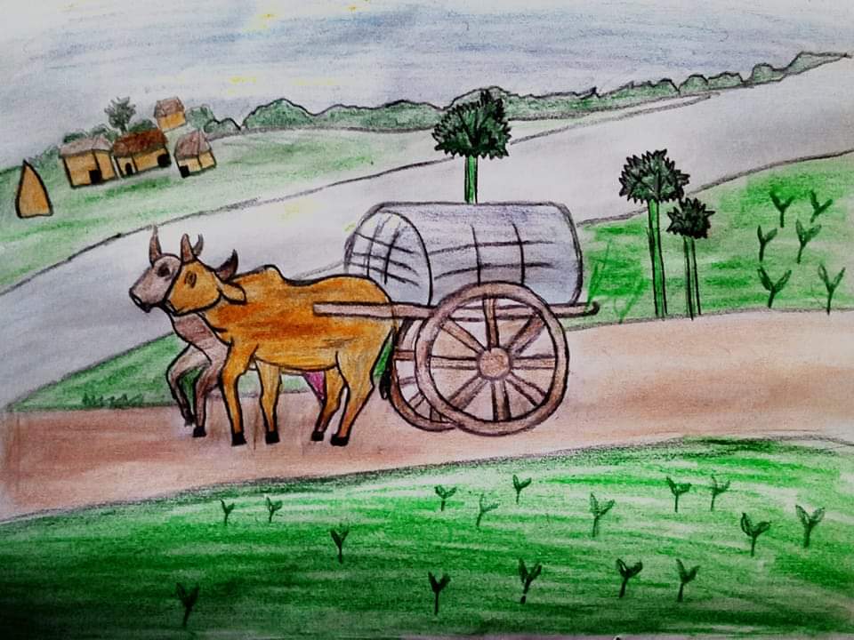 SadekHo50705822's tweet photo. Once upon a time, bullock cart was used for carring people and things from one place to another place.
People may remember their ancient culture.
#MyFirstArtWork
#AncientCulture
#RohingyaLife
#Rohingya
#Refugee
#Artwork
#Artist
Artwork โ Pan Thar https://t.co/En3oJFbCbq