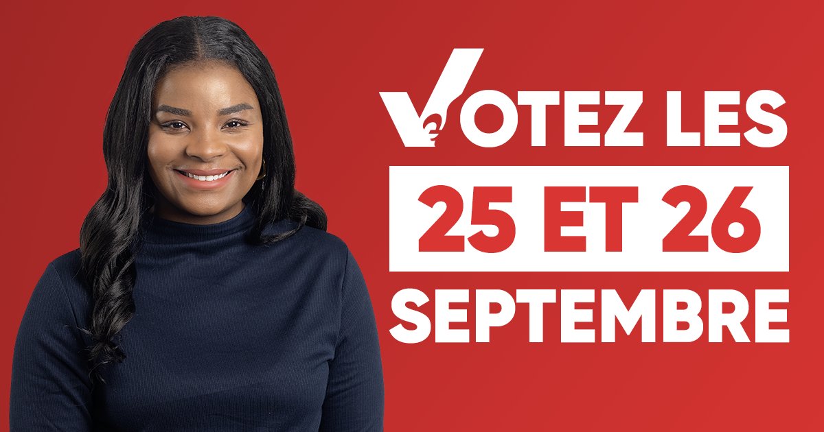 Le vote par anticipation commence demain ! Les 25 et 26 septembre sont des dates clés pour commencer à écrire l’histoire. 😀

Débutons ensemble ce nouveau chapitre ! 

Votez Christina Eyangos pour Camille-Laurin ! 🗳