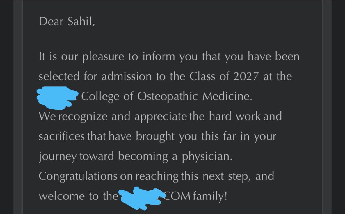 Today was the day when my pre-med journey finally came to an end. One door closed and another door finally opened. Against all odds I did it, I got accepted to medical school. From a low MCAT and a low first two years of undergrad, I did it. I'M GONNA BE A PHYSICIAN!!