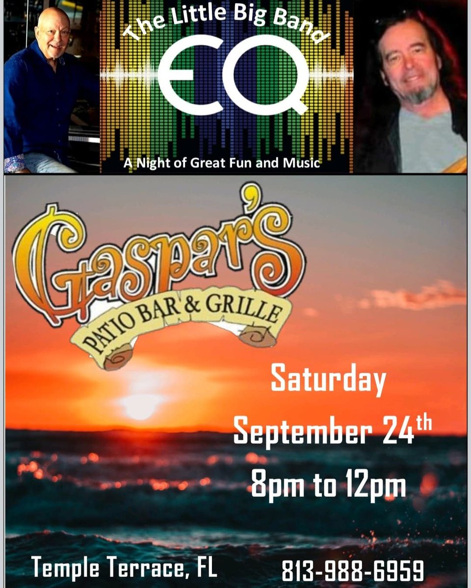 GasparsTT's tweet photo. EQ Duo "The Little Big Band" tonight 8-12! https://t.co/91qNqJZ9hF