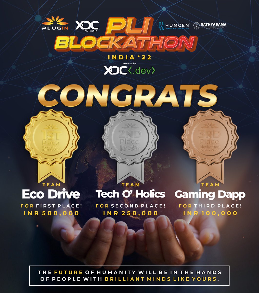 GoPlugin's tweet photo. We wholeheartedly congratulate the winning teams of the PLI Blockathon India 2022 powered by https://t.co/hBeh58btMK
Very well deserved!
@atulkhekade
@riteshkakkad
@vinodkhuranadxb
@XinFin_Official
@XDCFoundation
@SuvikFZLLC
@HumcenG
#XDCNetwork
#PLI
#BuiltOnBlockchain https://t.co/DTr2TTjsdb