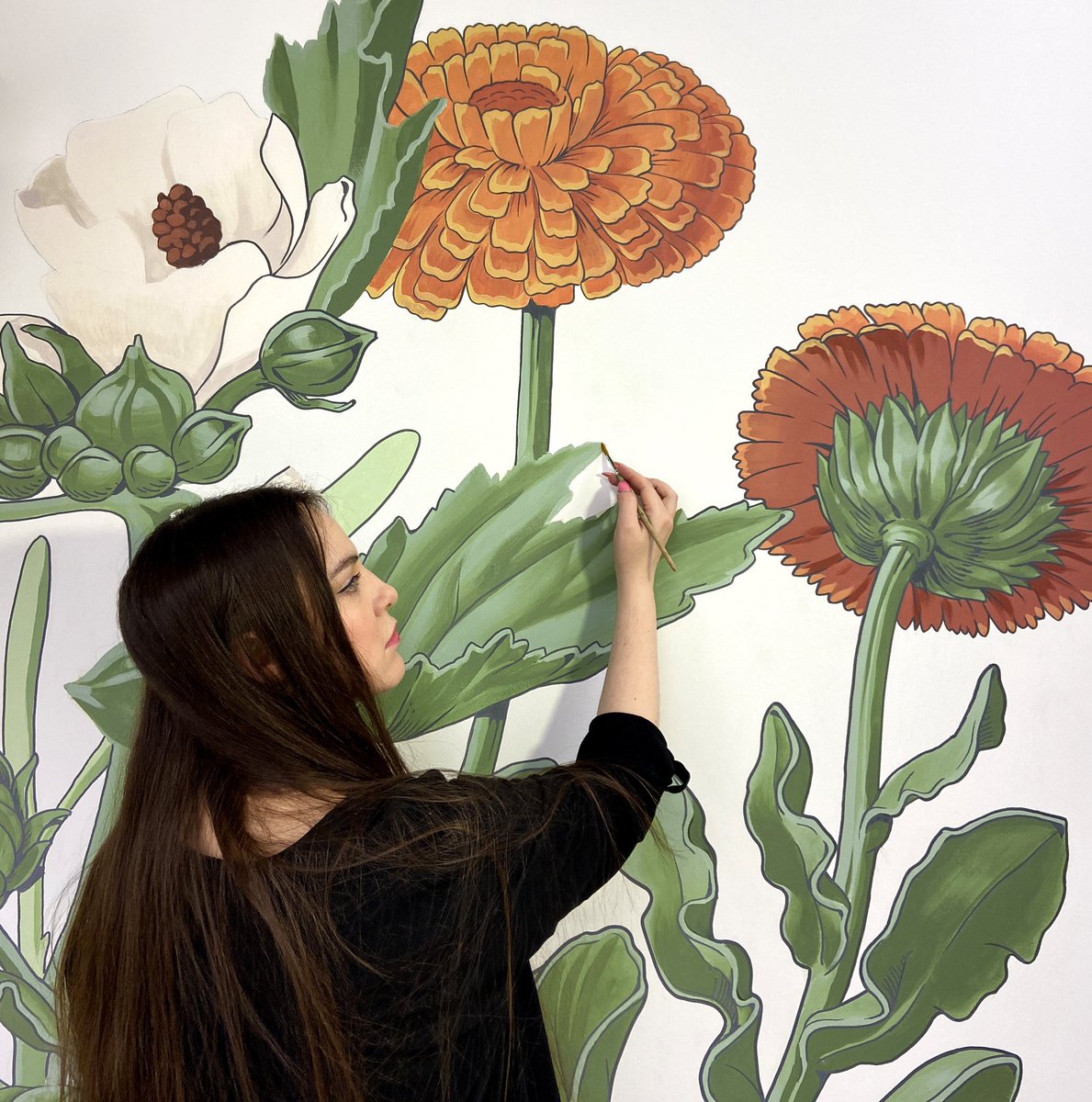 annachilina's tweet photo. Commissioned mural for anti-aging clinic laboratory.
This botanical piece is done with non-toxic acrylic paint and my favourite #molotow markers https://t.co/VmArghG3g5