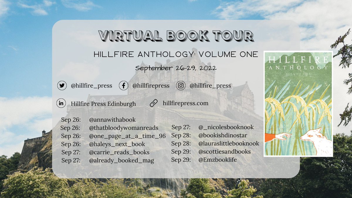 hillfire_press's tweet photo. Our book tour begins this Monday! 🥳 Make sure to check in 💛

#HillfirePress #BookTour #VirtualBookTour #bookstagrammers #AuthorEvent #BookEvent #anthology #IndiePress #WritingCommunity https://t.co/i0jAhMxsPF