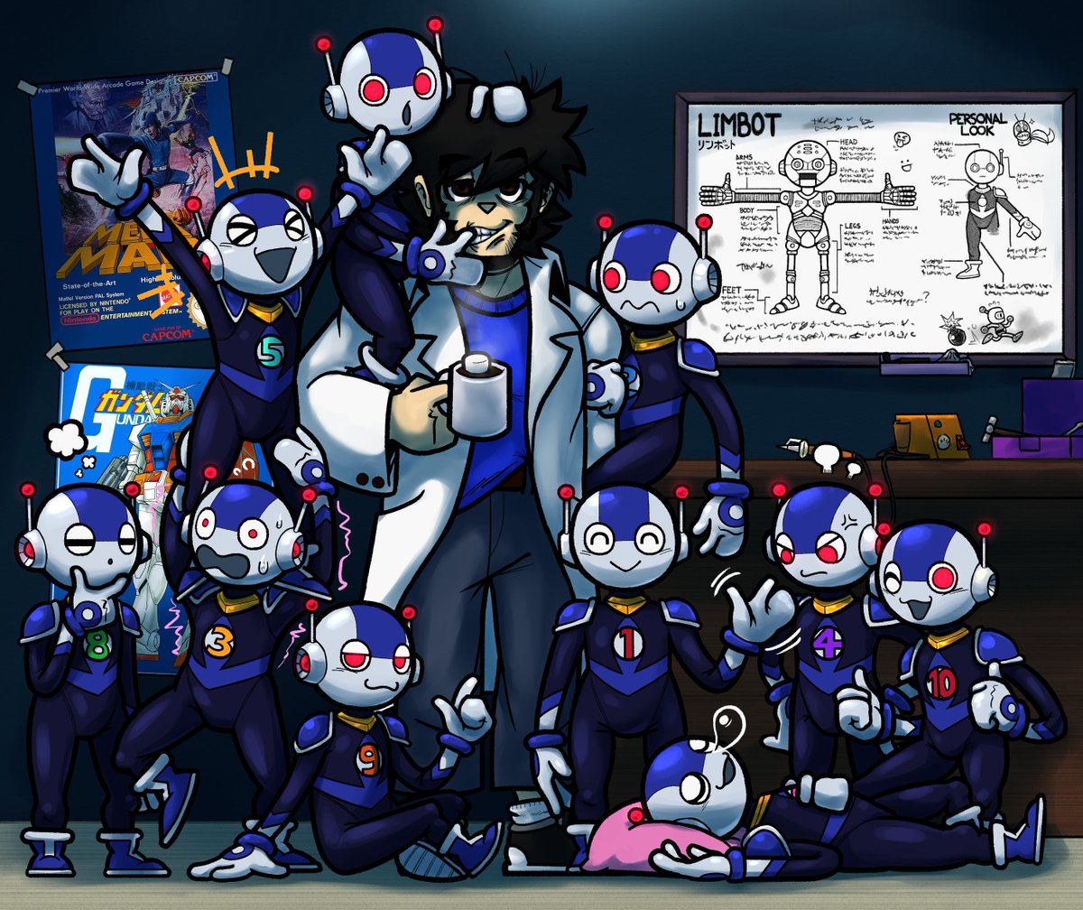 I've spent a long time building these little guys here, and I made, uh, I think 20 of them in total to help me out on stuff and just chill with them.
They are called Limbots, and I really like how they all turned out.