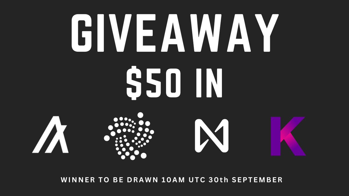 🎉GIVEAWAY 🎉

WIN $50 in one of the following cryptos

▪️ Algorand 
▪️ IOTA
▪️ Near 
▪️ Kadena 

To Enter

1) Follow me <a href="/coinesper/">Coinesper</a>
2) Like &amp; RT
3) @ your fam
4) Lemme know which one you'd like in the comments 👇

Good luck guys 🚀

$ALGO $IOTA $NEAR $KDA