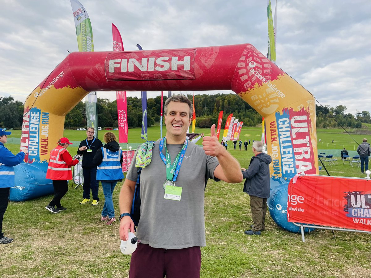 wallaceme's tweet photo. Today I did something slightly foolhardy but very fulfilling: my first ultramarathon, the #Chiltern50. Which turned out to be 52.5km. And 900 metres up. Feeling sore but smug. https://t.co/RF2Awtfd19