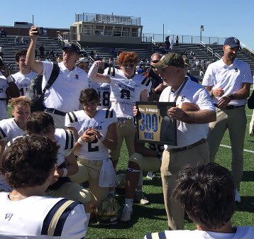Congratulations to Bill DiNardo, who joins <a href="/WilmFriends/">Wilmington Friends</a> Bob Tattersall (331) as the only coaches in #delhs football history with 300 wins. DiNardo’s record is 300-104-1 in his 37th season, winning at <a href="/caravelsports/">caravel academy</a>, <a href="/MiddletownFB/">ᴍɪᴅᴅʟᴇᴛᴏᴡɴ ᴄᴀᴠᴀʟɪᴇʀs</a> and <a href="/Salesianum/">Salesianum School</a> and 7 <a href="/DIAA_Delaware/">DIAA</a> state titles