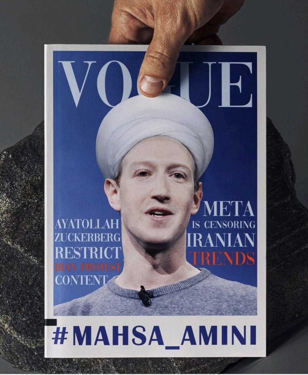 maniranazadam's tweet photo. You "Mark Zuckerberg" not only betrayed the innocent people of Iran, but also humanity.
#MahsaAmini #Mahsa_Amini #OpIran #meta #Instagram #IranRevolution https://t.co/0hSunf7lMc
