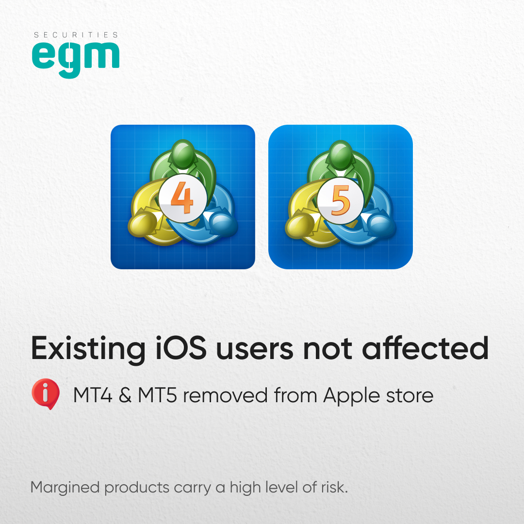 egm_securities's tweet photo. Existing iOS users can continue to trade on MT4 &amp; MT5 apps after Apple quietly made MetaQuotes applications unavailable for download. Both apps remain available on Android devices and desktops. Our team is ready to support you if you have any questions. https://t.co/qCU9nJ3M5l