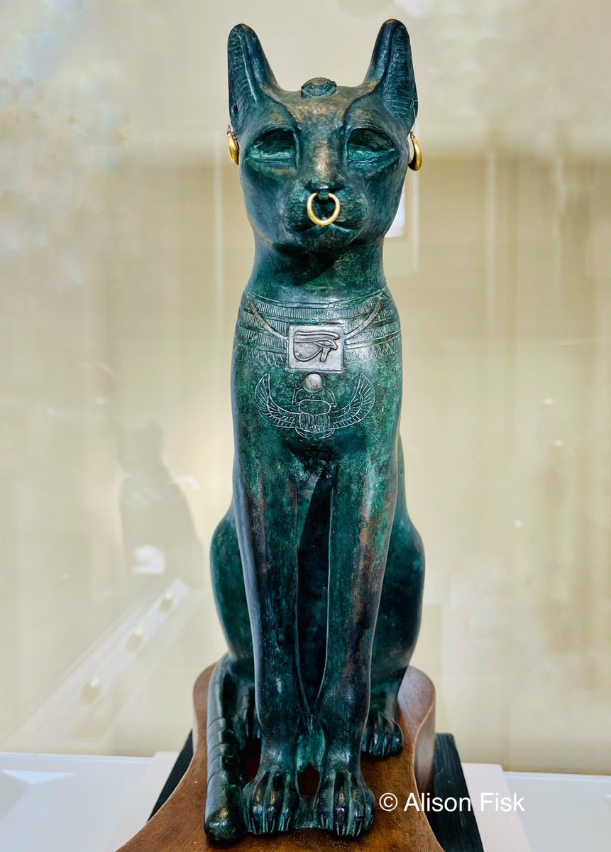 The majestic Gayer-Anderson Cat. An ancient Egyptian bronze cat figurine, usually interpreted as a representation of the goddess Bastet. Late Period, c. 600 BC. Photo my own.

#Archaeology