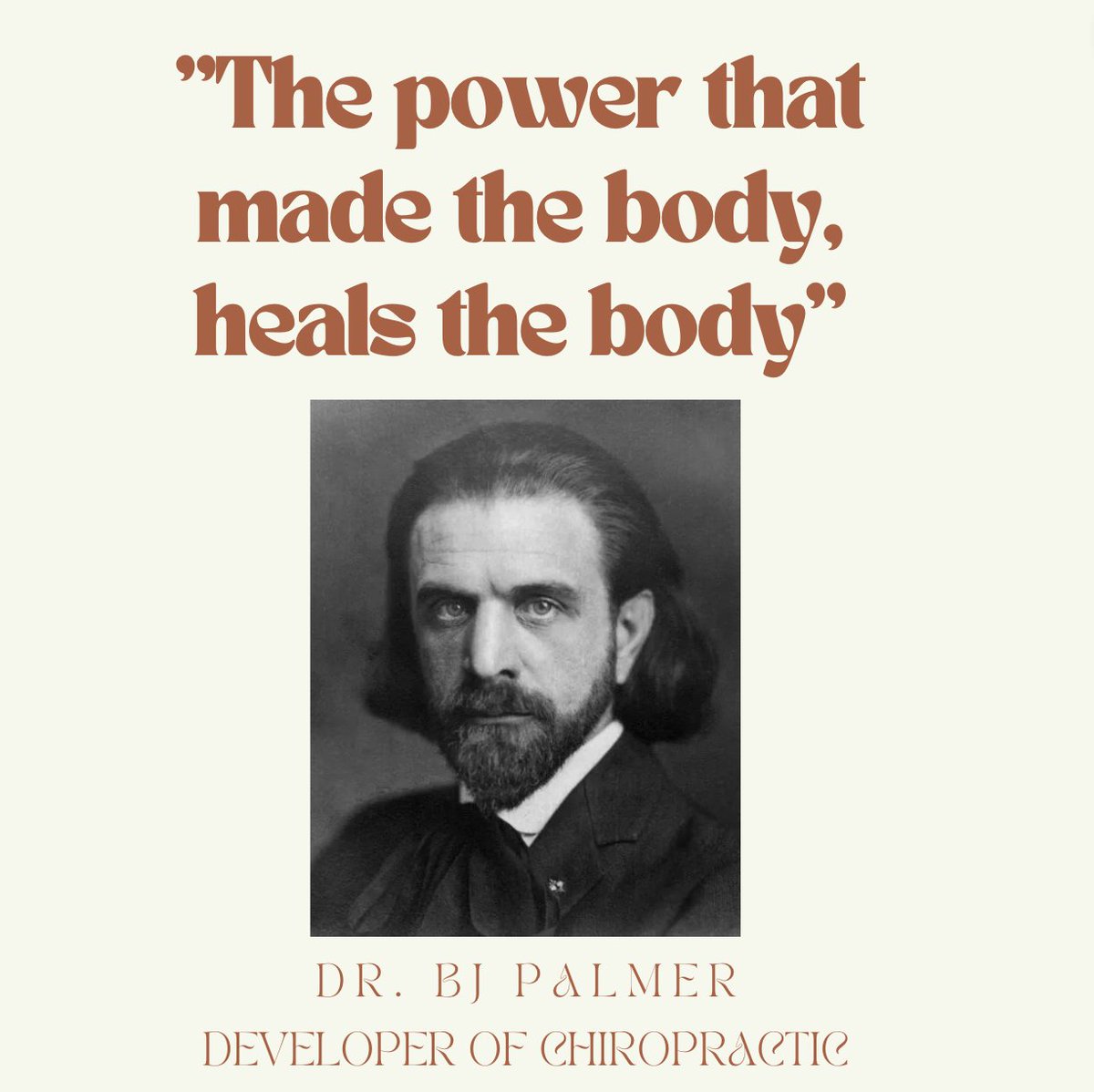 cbowersdc's tweet photo. “The power that made the body, heals the body”     
#BJPalmer #ChiropracticPhilosophy #Chiropractic https://t.co/t23T4Hb6IY