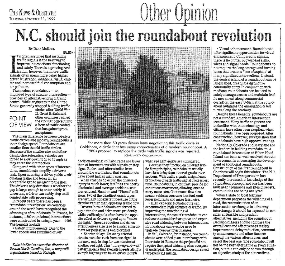 LorryMackeral's tweet photo. It's National #RoundaboutsWeek. Hard to believe it's been 23 years since this op-ed was published. https://t.co/8722F2eUoM