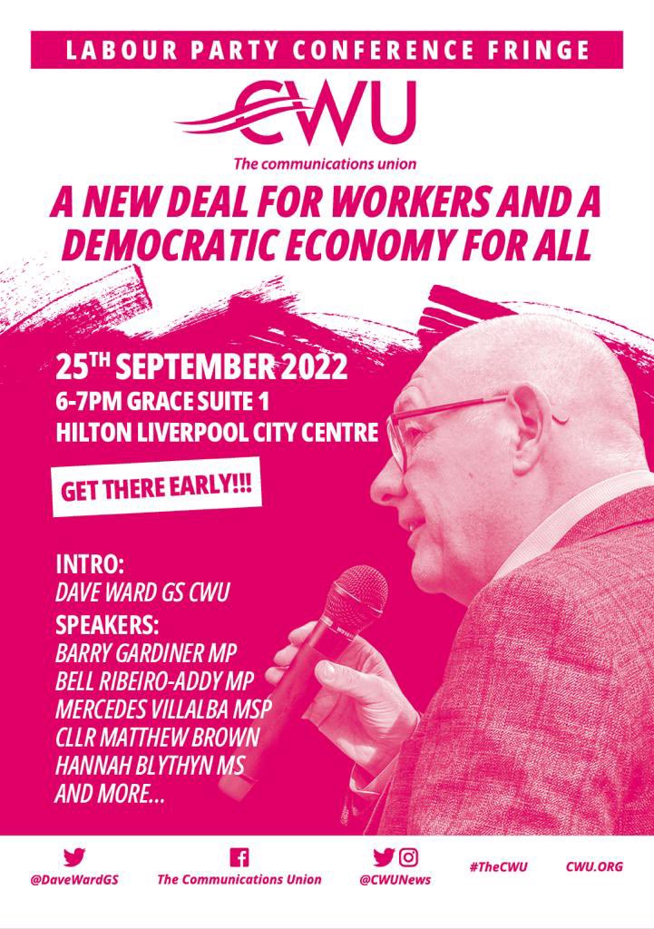 CWUnews's tweet photo. We need a new deal for workers - join our fringe meeting tomorrow night at 6pm #Lab22 https://t.co/cN7kOWWWCw