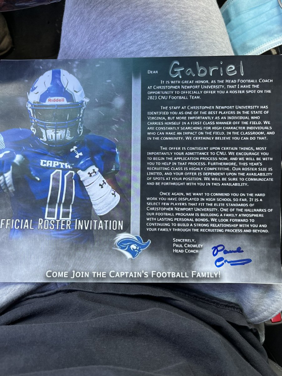 Gabriel Semidey (@gsemidey214) on Twitter photo Beyond grateful to have received a roster spot invitiation from <a href="/cnu_football/">CNU Football</a>!! Thank you <a href="/coachatsmith/">Alex Smith</a> <a href="/coachatsmith/">Alex Smith</a> <a href="/coachpcrowley/">Paul Crowley</a> !! <a href="/MidloTrojansFB/">Midlothian Football</a> Beyond grateful to have received a roster spot invitiation from <a href="/cnu_football/">CNU Football</a>!! Thank you <a href="/coachatsmith/">Alex Smith</a> <a href="/coachatsmith/">Alex Smith</a> <a href="/coachpcrowley/">Paul Crowley</a> !! <a href="/MidloTrojansFB/">Midlothian Football</a>