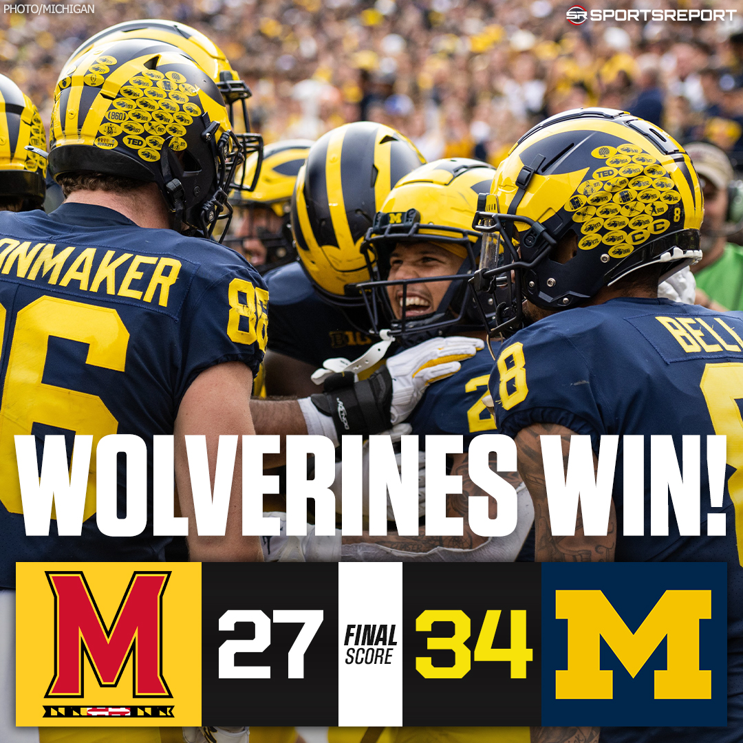 SRWolverines's tweet photo. #WOLVERINES WIN!!! #Michigan holds off Maryland, improving to 4-0! https://t.co/BqbB29ctQv