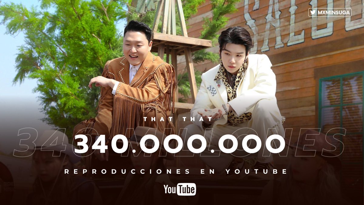 Jornalbangtanbr's tweet photo. 📰 • "ThatThat (Prod. & Feat. SUGA of BTS)" de PSY, ultrapassou 340 MILHÕES de visualização no Youtube !!!!!
📎 https://t.co/4n7qX1vf0R
@bts_twt #BTS #BTSARMY #SUGAxPSY
#SUGA
Vamos continuar Armys!!!! 💜💪🏻🥰
💫 ©️ MxMinSuga https://t.co/89NTKrohif