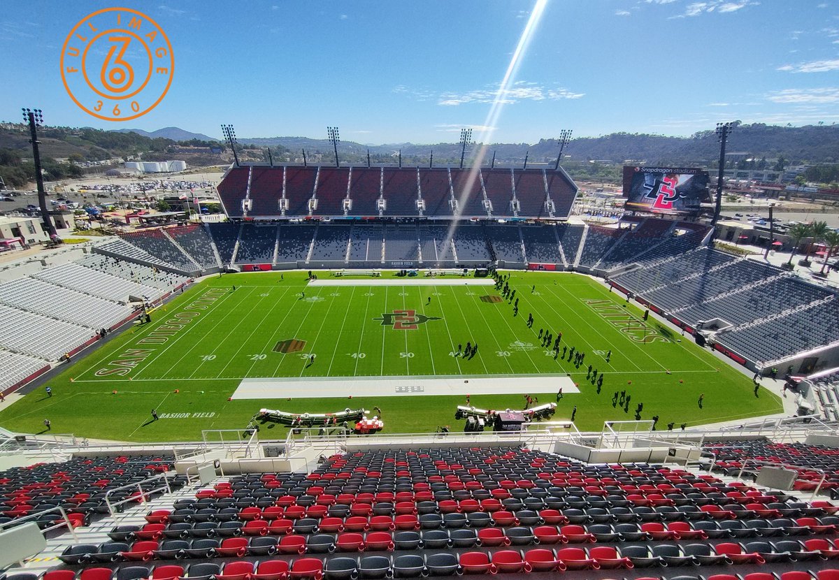 fullimage360's tweet photo. Snapdragon Stadium ona Saturday afternoon for Toledo vs SDSU - Who's ready for some football? A #touchdown will win today's contest. #fi360 #fullimage #GoAztecs  #GoRockets https://t.co/f11FkDvMzv