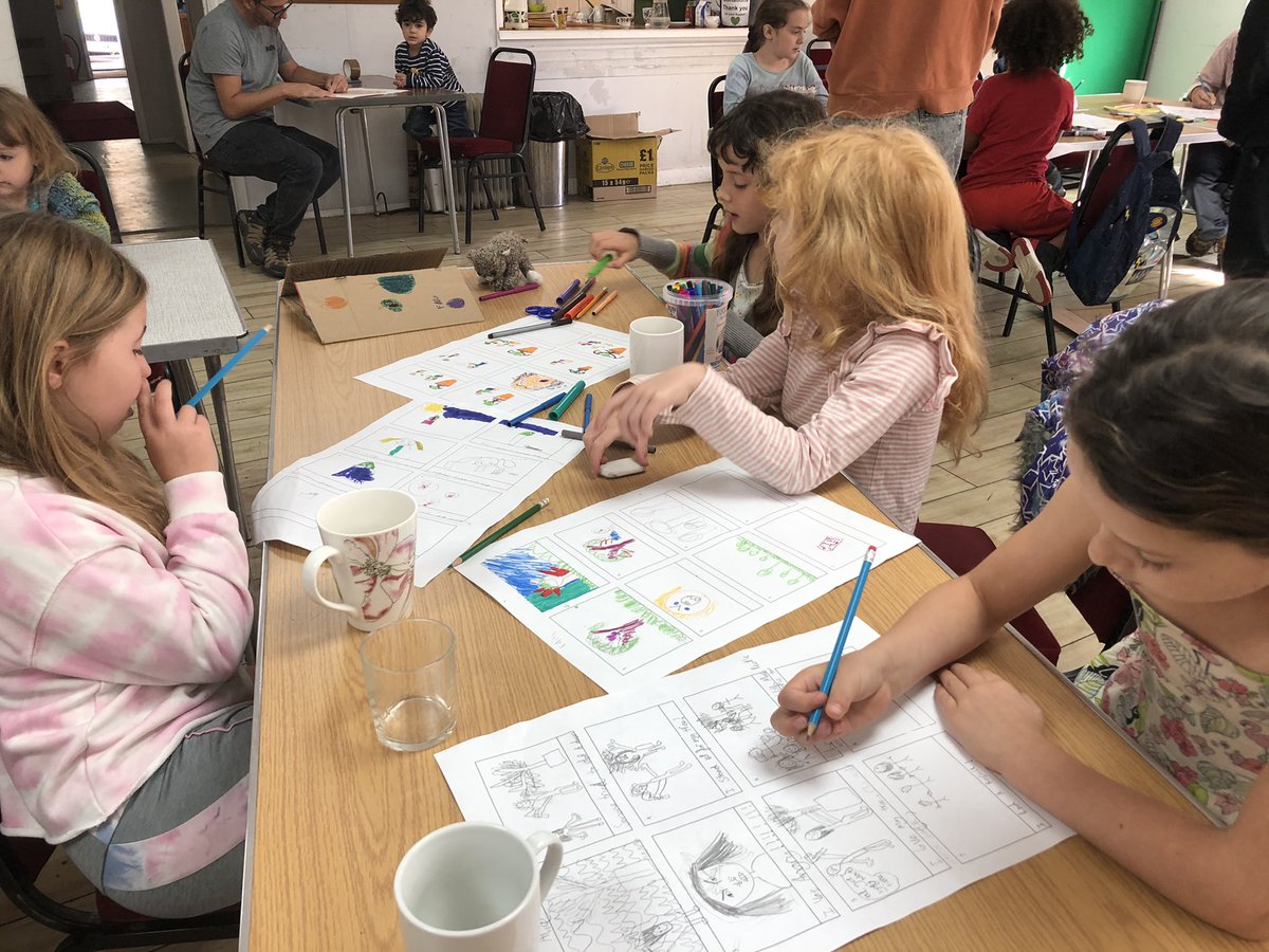 Wild_Rangers's tweet photo. Participants produced amazing comics today all about how we collectively make a difference for our #environment. ThankU @emilyhb @ahaworthbooth for running an inspiring workshop &amp; @WeAreLewisham for support #MakingPeaceWithNature #GrowingForPeace #ClimateChampions #NatureHeros https://t.co/wLKfplLI5e