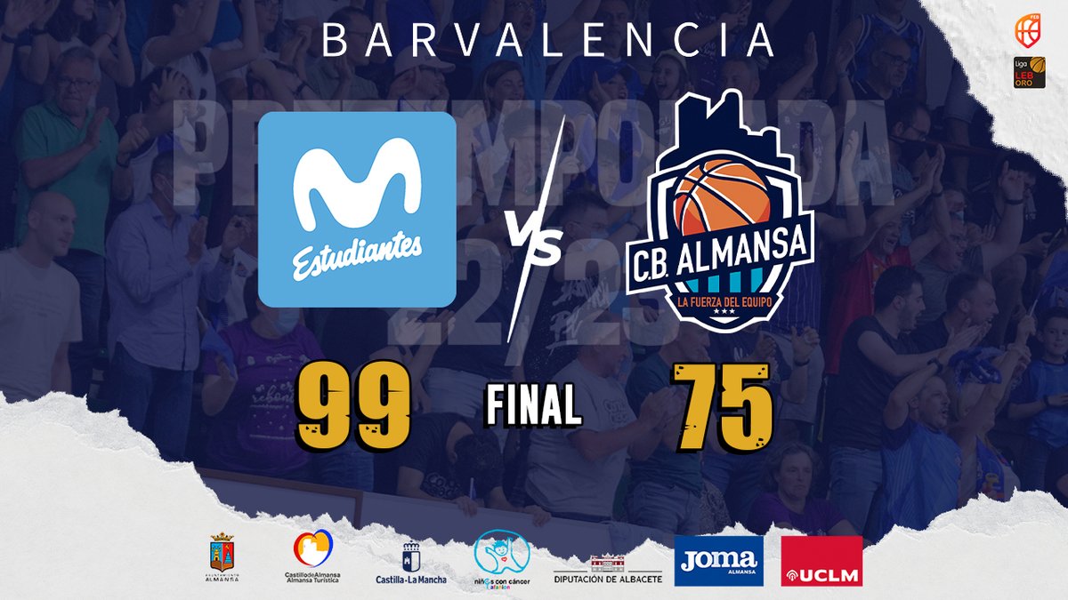 CBAlmansa's tweet photo. 🏀 | Final en Magariños con victoria local, que supo aprovechar la superioridad en el juego interior.

Por parte del BarValencia #CBAlmansa con @AFANION_, Lamar Morgan fue el máximo anotador con 19 puntos (5 triples).

#LaFuerzaDelEquipo #JuntosSomosMásFuertes https://t.co/iXMbJh0Z9B