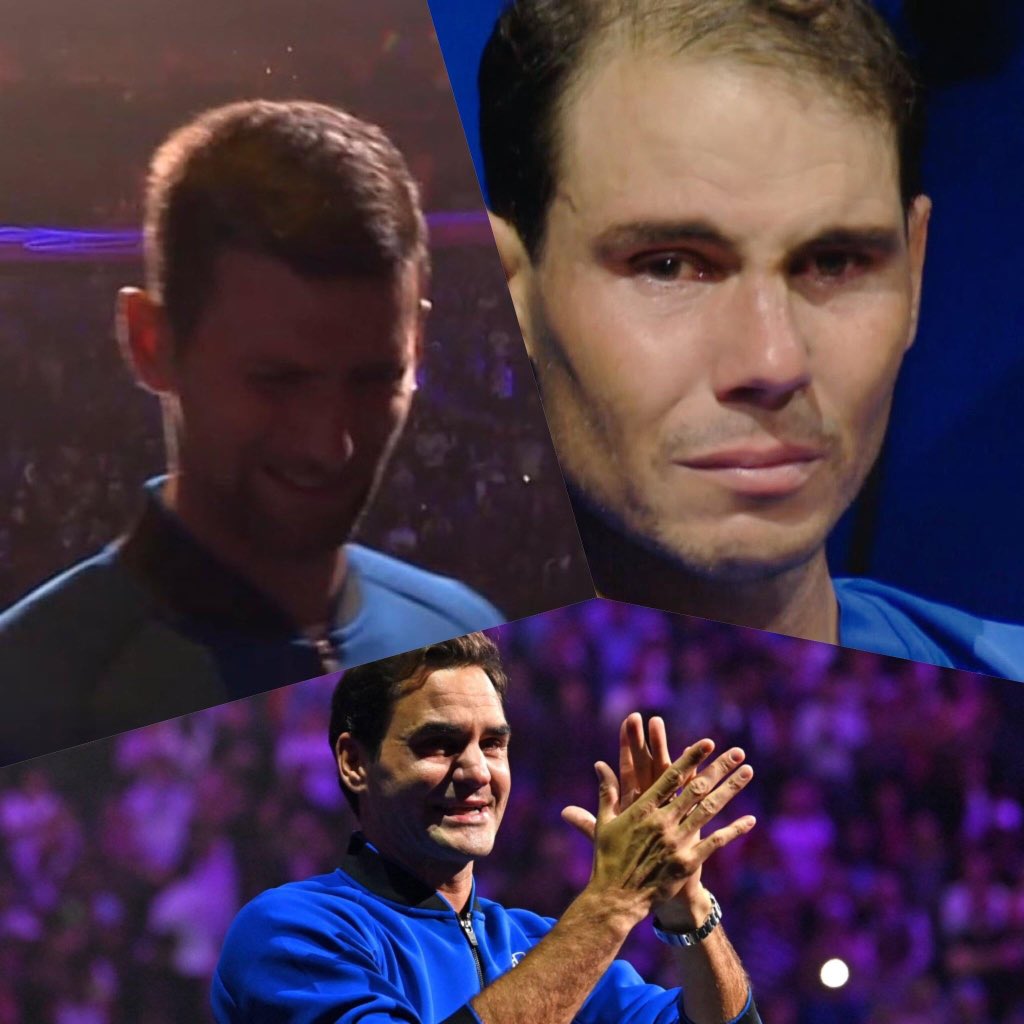 _ahmad_rf's tweet photo. End of an era. Forever, Roger Federer. 🥲❤️🎾 #RogerFederer #RafaelNadal𓃵   #NovakDjokovic 

Thank you, LEGEND! https://t.co/IMER9lOHZ0