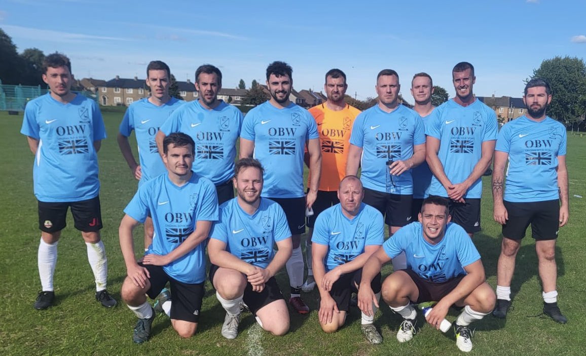 Some tired faces after our game last week but we’re loving our kits this year. Thanks to OBW for sponsoring us this year.