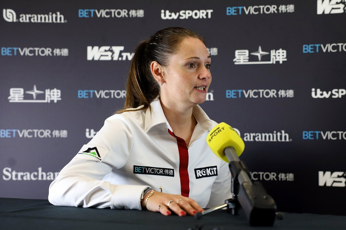 WomensSnooker's tweet photo. Our 12-time world champion @evans_reanne gets her first win of the day with @ronnieo147! 👏

#WomensSnooker https://t.co/vNSeV0keE3