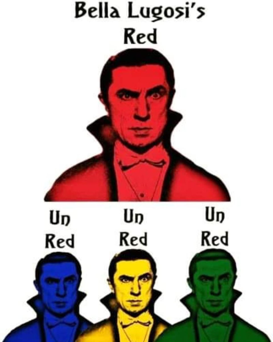 MzzMizery's tweet photo. #BellaLugosi #BellaLugosisDead #Undead #Red #UnRed #Bauhaus #Punny #puns #MusicMemes #Memes https://t.co/w8ewpbPDXP