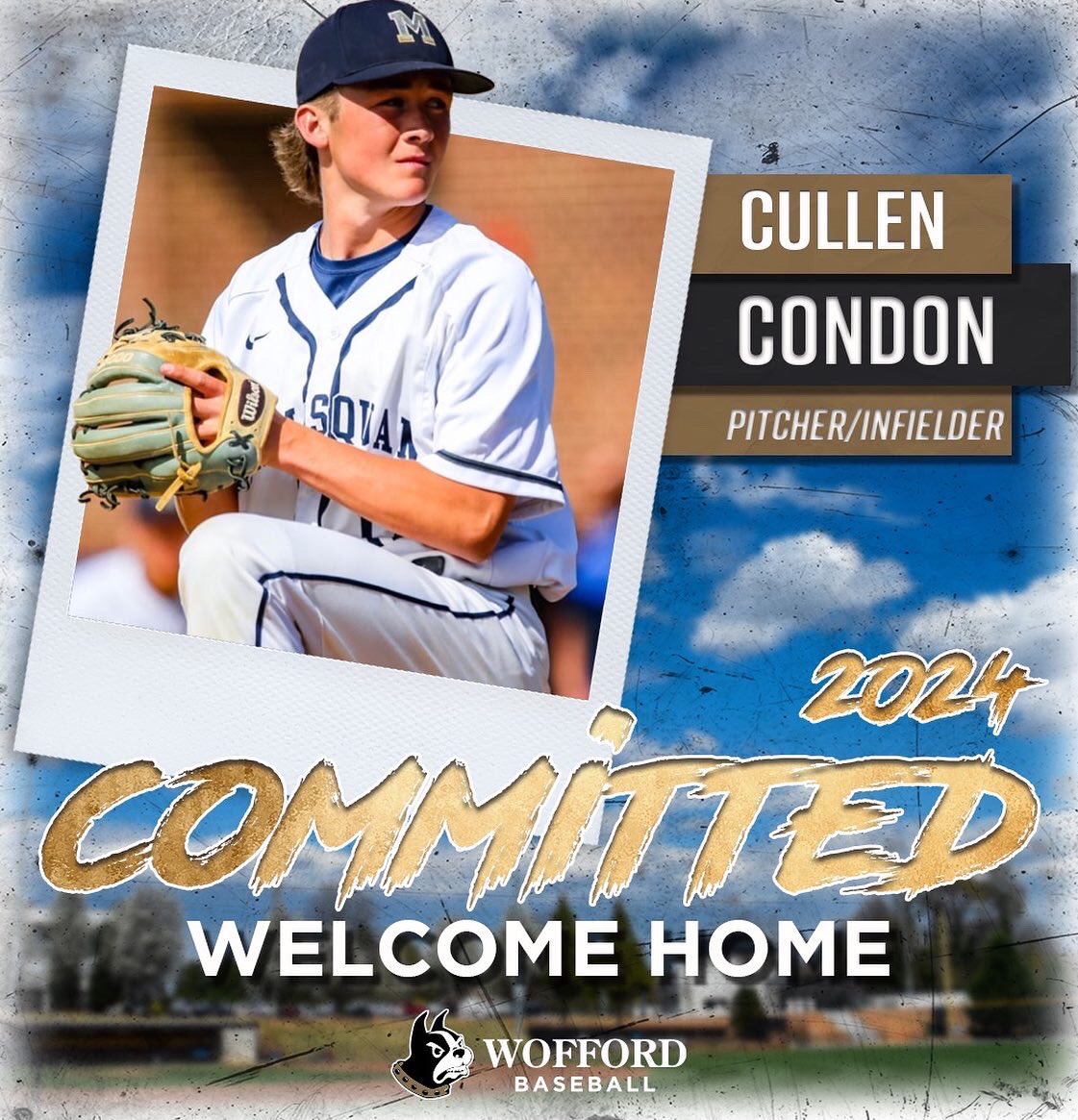 condoncullen1's tweet photo. I am excited to announce that I have decided to further my academic and baseball career at Wofford College. I want to thank all my coaches and my family for making all this possible and to the entire @WoffordBaseball staff for giving me this chance.#goterriors https://t.co/7mdWiNCC8Y