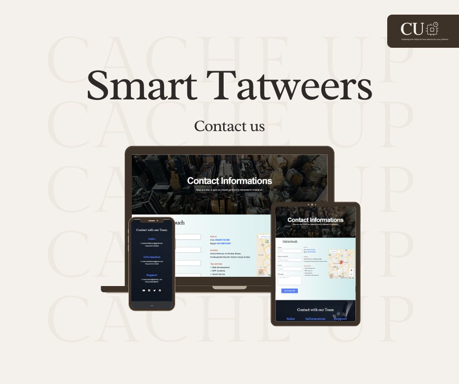 cacheup0's tweet photo. Our latest Web Project with Smart Tatweer Company
Contact Page : https://t.co/PRR9FMVatM
Vision Page : https://t.co/nqSIT6SnQo
https://t.co/YM68S5iwxs
#webdevelopment
#CacheUp https://t.co/Fs4KkvdK3p
