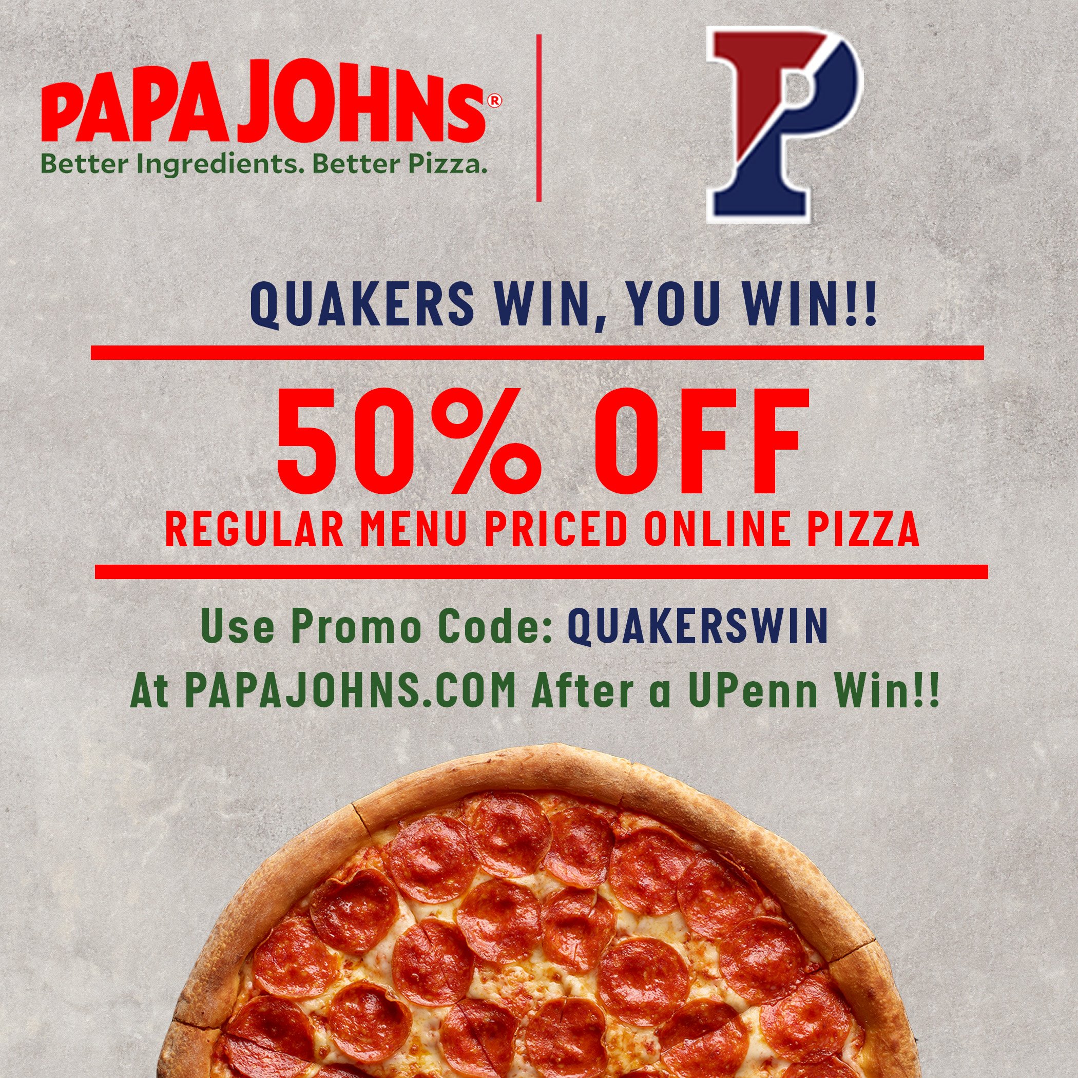 Papa John's gives out free pizzas to educators. All of the coupon