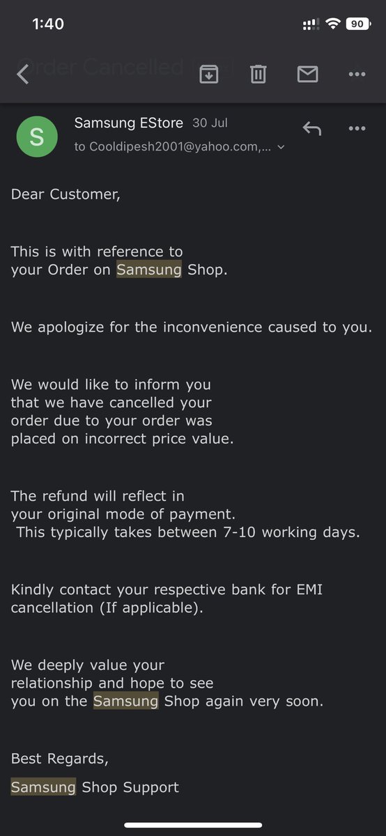 mayank_0297's tweet photo. This is not an apt response to my situation. It’s been 2 months as of now and now Samsung has stopped responding to my request over Samsung Support. Writing this to the appropriate authorities now seems my only option. Please help @jagograhakjago @consumerforum_ @consaff (3/3) https://t.co/LxYS7noMMh