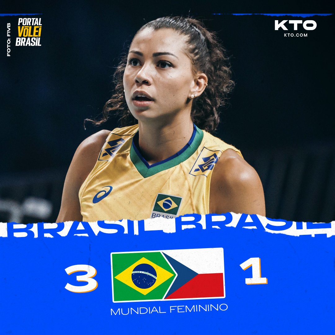 portal_volei's tweet photo. ✅ FIM DE JOGO!

🏐 🇧🇷 BRASIL 3x1 TCHÉQUIA 🇨🇿 
➡️ (25x20, 25x16, 22x25, 25x18)
🏆 Mundial Feminino https://t.co/7Bq4XEHxKl