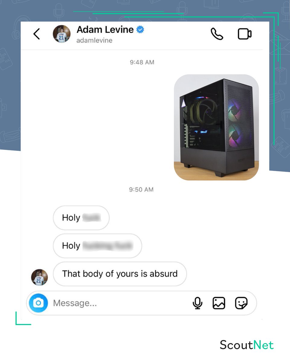 ScoutNet_in's tweet photo. ๐ณ๐ณ Who knew Adam Levine was a nerd?
#ScoutNet #CustomPC https://t.co/xZwTMibzqx