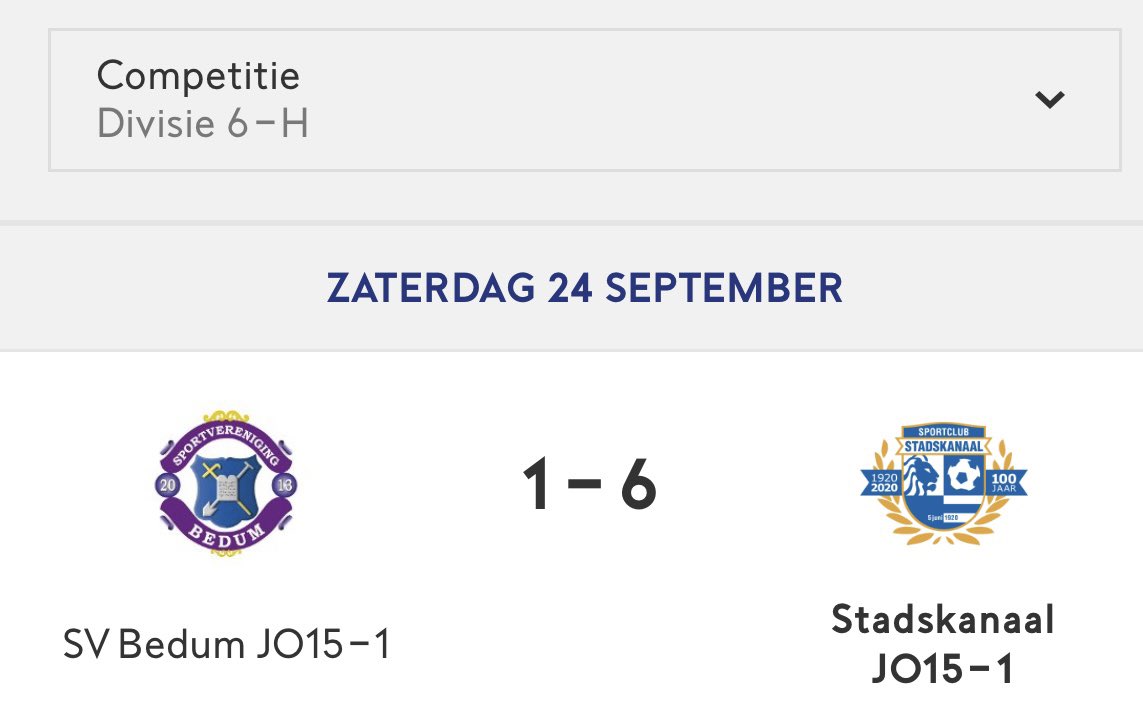 De eerste wedstrijd met JO15 in de divisie sinds lange tijd omgezet in een 1-6 overwinning. Goed begonnen maar verbetering is er altijd.